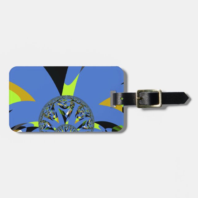 Étiquette À Bagage Arches cool avec sphères fractales Art Design (Devant horizontal)