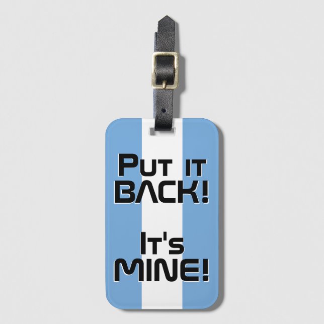 Étiquette À Bagage Argentine Drapeau National Funny Patriotique (Devant Vertical)