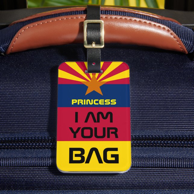 Étiquette À Bagage Arizona Flag & America States, USA /Personnalisé (Insitu Rectoal 2)