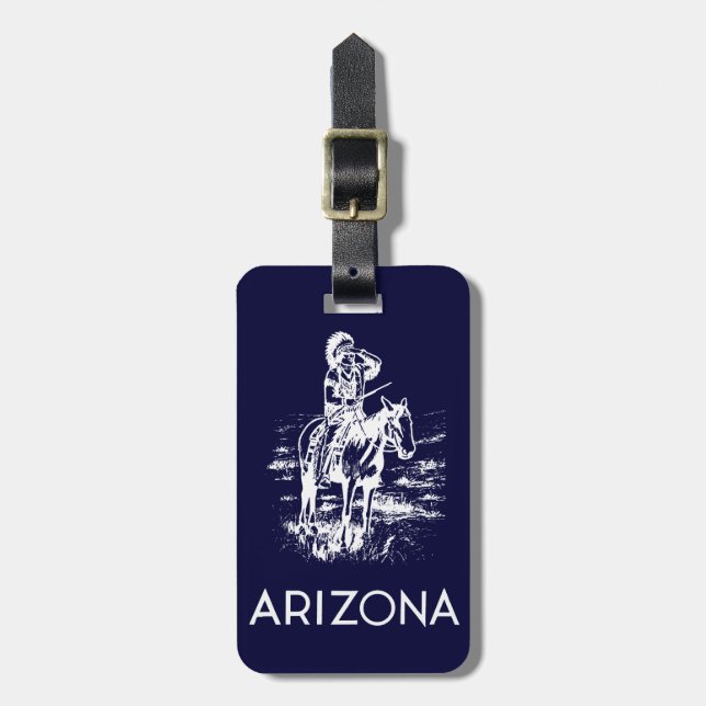 Étiquette À Bagage Arizona vintage (Devant Vertical)