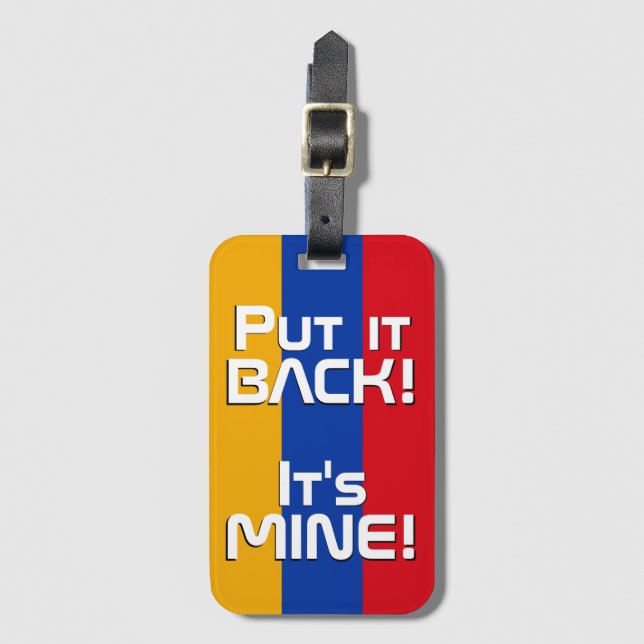 Étiquette À Bagage Arménie Drapeau National Funny Patriotique (Devant Vertical)