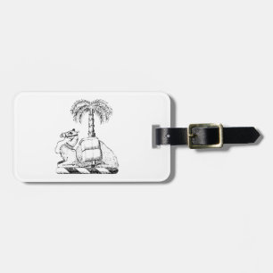Étiquette À Bagage Armoiries de Preppy Heraldic Camel Palm Tree