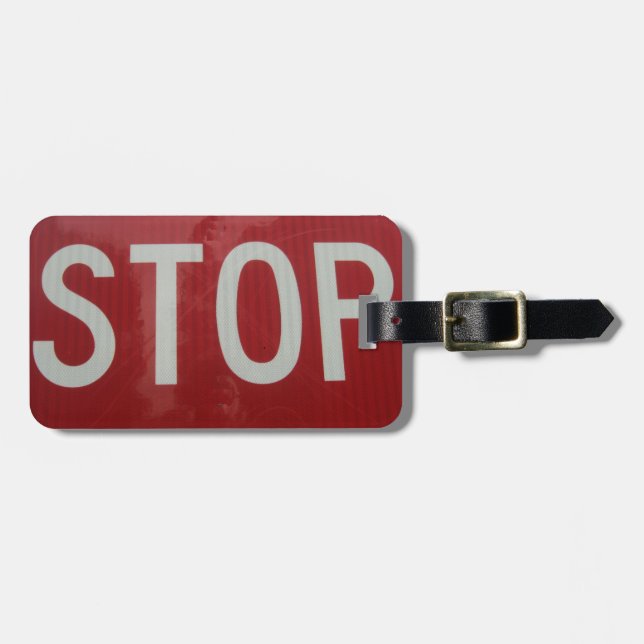 Étiquette À Bagage Arrêter le signe (Devant horizontal)