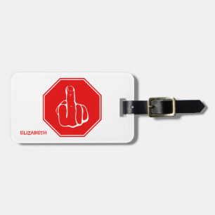 Étiquette À Bagage Arrêtez le signe de circulation routière drôle de