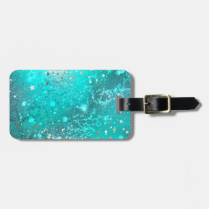 Étiquette À Bagage Arrière - plan à huile Turquoise de la menthe