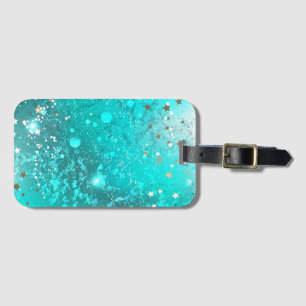 Étiquette À Bagage Arrière - plan à huile Turquoise de la menthe