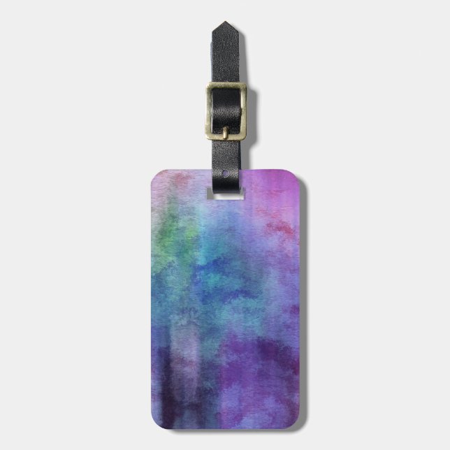 Étiquette À Bagage arrière - plan abstrait d'aquarelle d'art sur le (Devant Vertical)