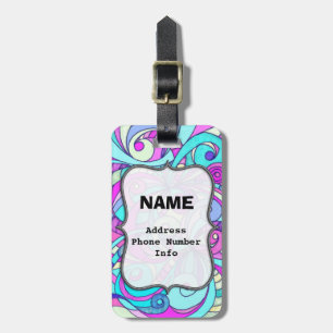 Étiquette À Bagage Arrière - plan abstrait floral d'étiquette de