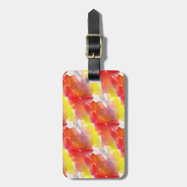 Étiquette À Bagage Arrière - plan d'aquarelle de texture de (Devant Vertical)