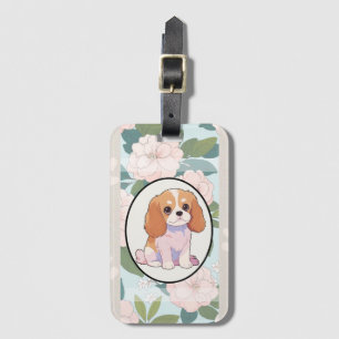 Étiquette À Bagage Arrière - plan de fleurs classiques Cavalier King 