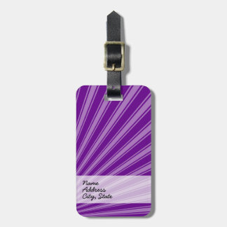 Étiquette À Bagage Arrière - plan de rayons solaires rétro violet fun