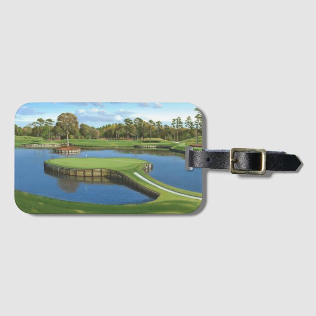 Étiquette À Bagage Arrière-plan de verts de golf (Devant Horizontal)