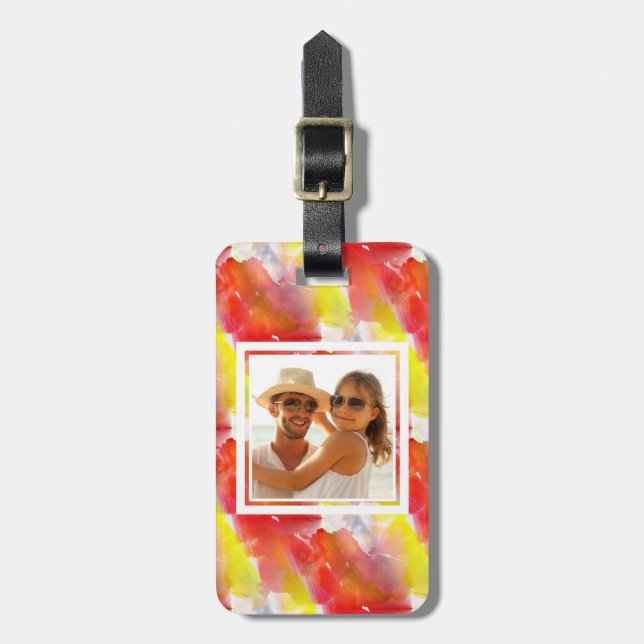 Étiquette À Bagage Arrière - plan fait sur commande d'aquarelle de (Devant Vertical)