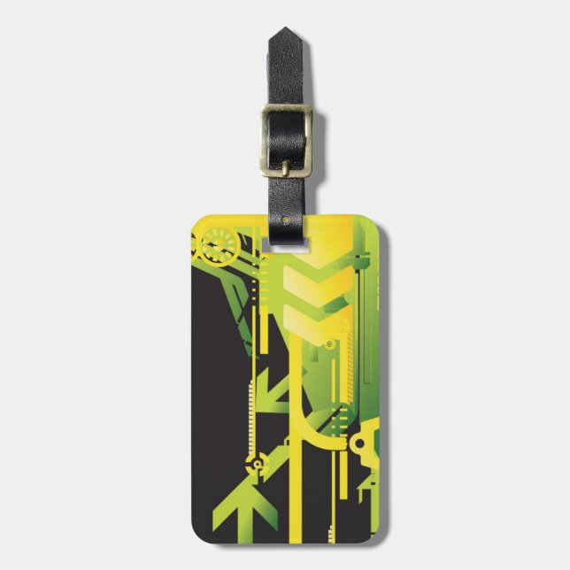 Étiquette À Bagage arrière - plan technique de demi-teintes 4 (Devant Vertical)