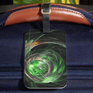 Étiquette À Bagage Art abstrait vert autour du monde
