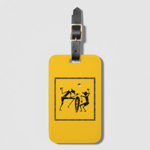 Étiquette À Bagage Art africain, danse lune mignonne et amusante