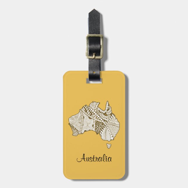 Étiquette À Bagage Art australien de carte (Devant Vertical)