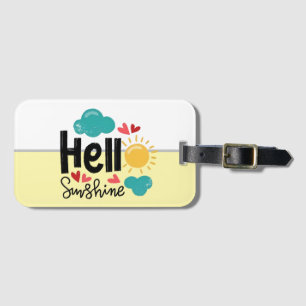 Étiquette À Bagage Art coloré à la main - Hello Sunshine Texte