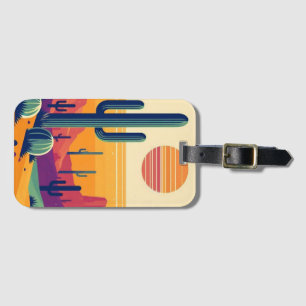 Étiquette À Bagage Art coloré du désert du sud-ouest