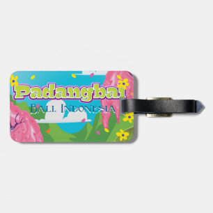 Étiquette À Bagage Art de affiche de voyage en dessin animé de Padang