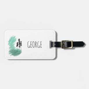 Étiquette À Bagage art de l'arbre vert scandinave simple moderne ment