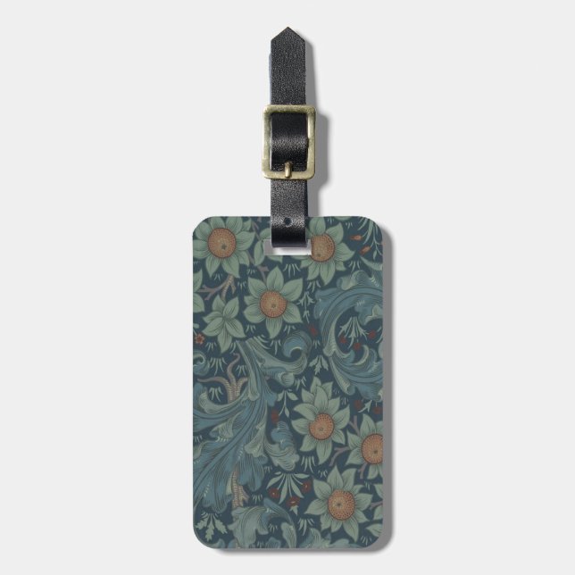Étiquette À Bagage Art de motif de verger de William Morris (Devant Vertical)