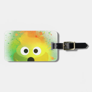 Étiquette À Bagage Art de peinture de jet de jaune de dunette d'Emoji