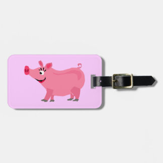 Étiquette À Bagage Art de port de rouge à lèvres de porc rose
