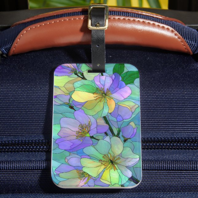 Étiquette À Bagage Art de vitrail floral Accessoire pastel (Insitu Rectoal 2)