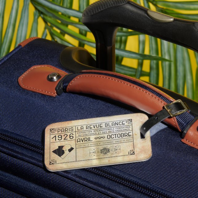 Étiquette À Bagage Art déco vintage (Insitu Rectoal 3)