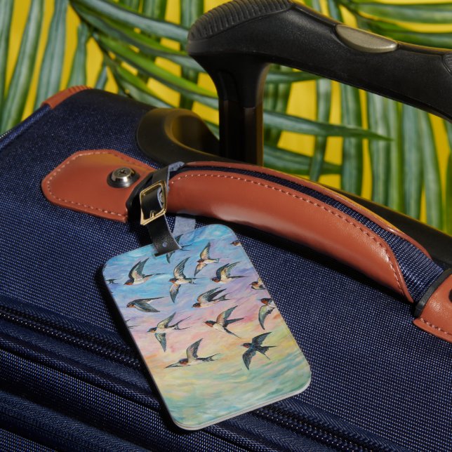 Étiquette À Bagage art des oiseaux migrateurs (Insitu Rectoal 1)