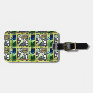 Étiquette À Bagage Art Mosaïque Contemporain - Un Joueur