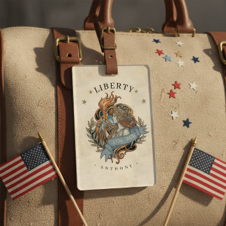 Étiquette À Bagage Art Nouveau Lady Liberty USA 250 Motif ID1303