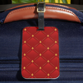 Étiquette À Bagage Art nouveau rouge et or