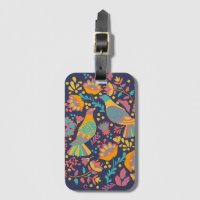 Art populaire mexicain coloré Oiseaux et fleurs Bl