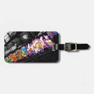 Étiquette À Bagage art urbain de rue de graffiti noir et blanc avec