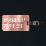 Étiquette À Bagage Artiste de maquillage métallique brossé rose et Ro<br><div class="desc">Pink & Rose Gold brossé Métal maquillage Artiste Beauté Fournitures Nom Balise pour un Salon. Le nom et la profession ou l'entreprise peuvent être changés pour être utilisés pour n'importe quel type d'entreprise. Veuillez contacter le concepteur pour obtenir d'autres articles correspondants.</div>