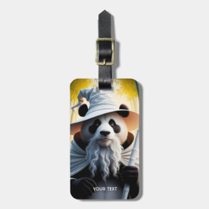 Étiquette À Bagage Assistant Vieux Panda Imaginaire