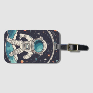 Étiquette À Bagage Astronaut et thème spatial