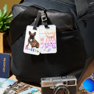 Étiquette À Bagage Attache valise Bouledogue Français