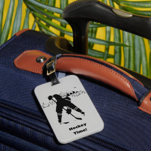 Étiquette À Bagage Attente de la canette - Joueur de hockey