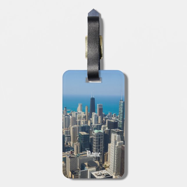 Étiquette À Bagage Au-dessus de Chicago (Dos Vertical)