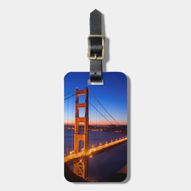 Étiquette À Bagage Aube au-dessus de pont de San Francisco et de (Devant Vertical)