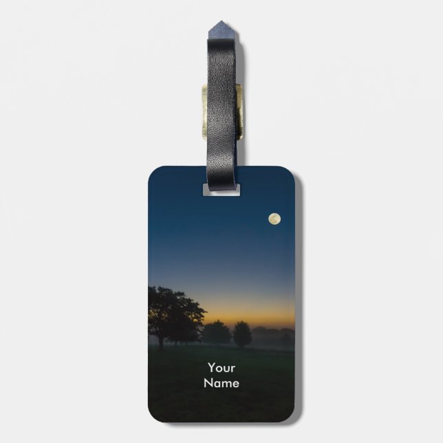 Étiquette À Bagage Aube D'Été Avec Lune (Dos Vertical)