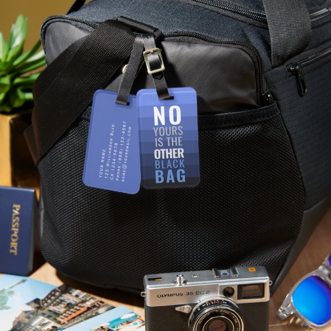 Étiquette À Bagage Aucun des vôtres n'est l'autre dessin drôle Texte  (Recto & Verso)