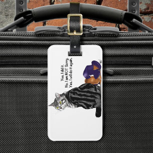 Étiquette À Bagage Aucun Remorque Tabby Chat Drôle