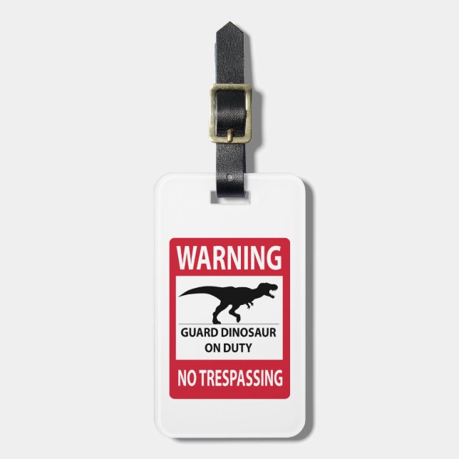 Étiquette À Bagage Aucun signe de violation de propriété (T-Rex) (Devant Vertical)