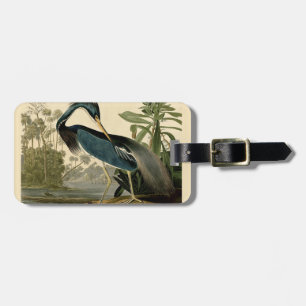 Étiquette À Bagage Audubon Héron de Louisiane Oiseaux Amérique Art