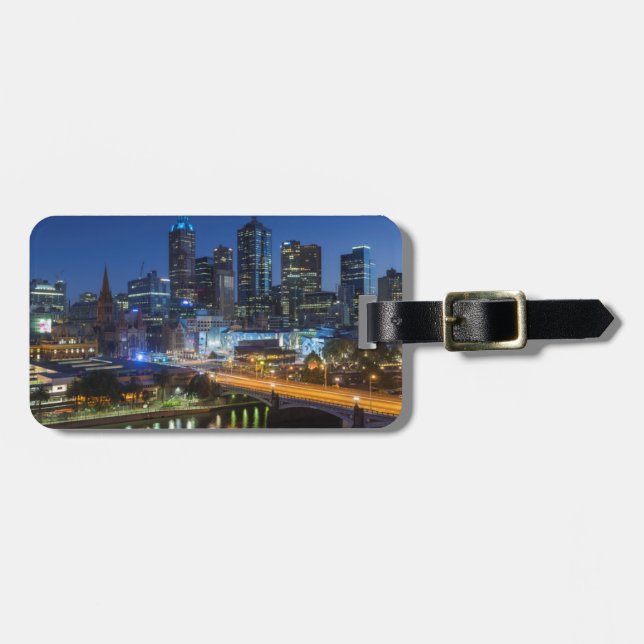 Étiquette À Bagage Australie, Victoria, Melbourne, horizon avec (Devant horizontal)