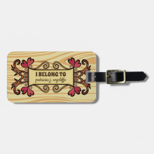 Étiquette À Bagage Automne en bois de grain de bannière bienvenue